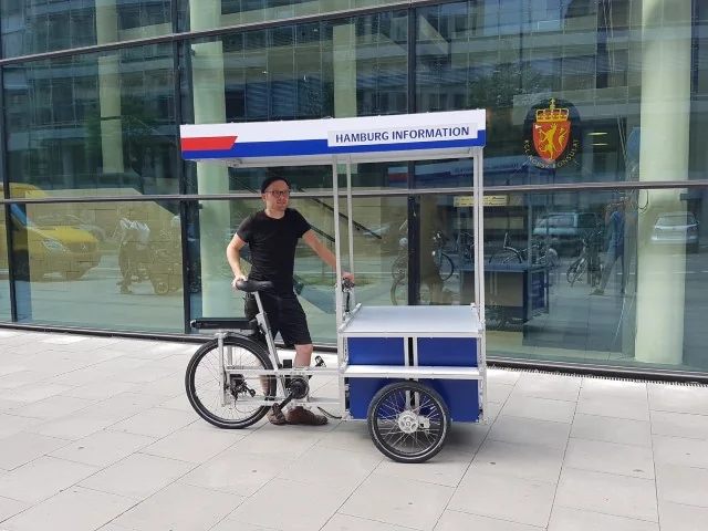 XYZ CARGO TRIKE - with table, roof, and solar power station